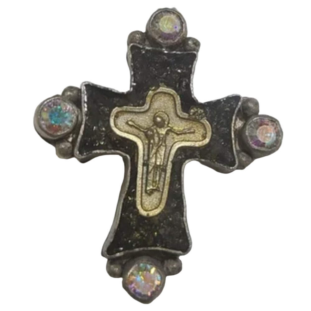 Virgin Saints & Angels Maria Cross Sterling Silver Medallion Pendant